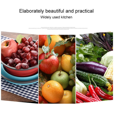 Creative Folding Vegetables Fruits Storage Basket Organizer Drain Basket, L, Size: 29.5*23.5*10cm, Size: L