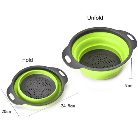Creative Folding Vegetables Fruits Storage Basket Organizer Drain Basket, S, Size: 24.5*20*9cm, Size: S