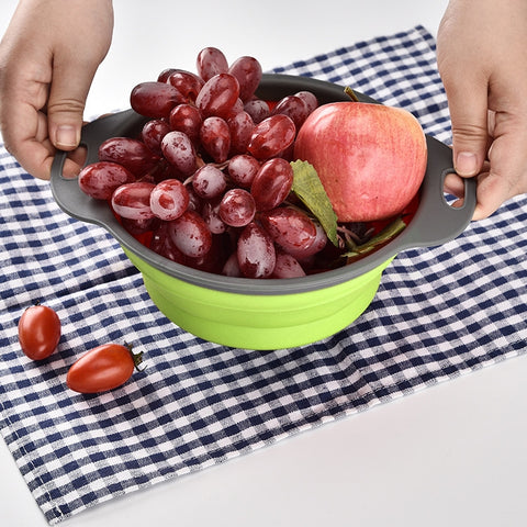 Creative Folding Vegetables Fruits Storage Basket Organizer Drain Basket, S, Size: 24.5*20*9cm, Size: S