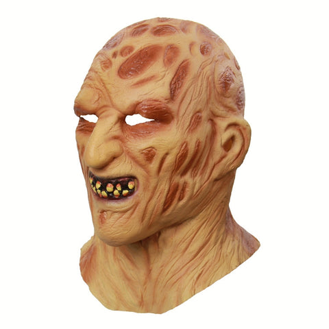 Halloween Festival Party Latex Burn Face Mask Skeleton Frightened Mask Headgear, Burn Face Mask Skeleton