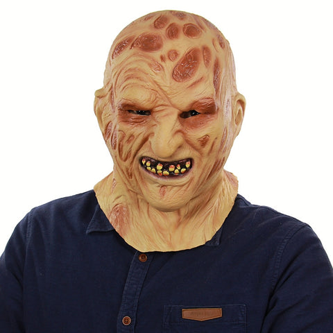 Halloween Festival Party Latex Burn Face Mask Skeleton Frightened Mask Headgear, Burn Face Mask Skeleton