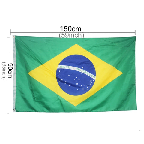 Polyester Material Brazil Flag, Size: 150*90cm, Brazil Flag