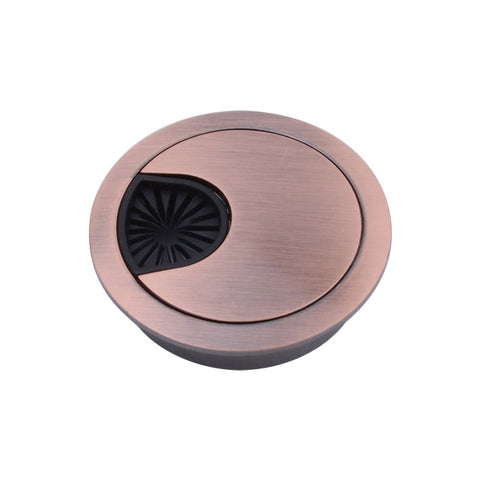 2 PCS Desk Computer Desktop Zinc Alloy Round Threading Box Hole Cover, Hole Diameter: 50mm (Bright Gold), 50mm