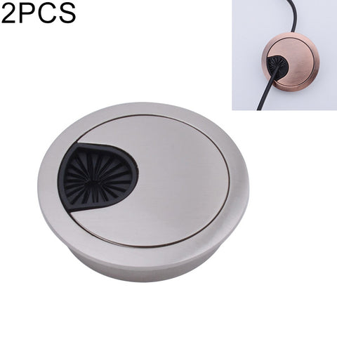 2 PCS Desk Computer Desktop Zinc Alloy Round Threading Box Hole Cover, Hole Diameter: 50mm (Bright Gold), 50mm