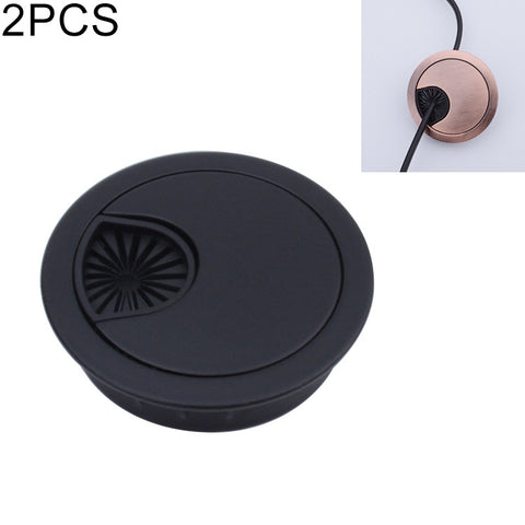 2 PCS Desk Computer Desktop Zinc Alloy Round Threading Box Hole Cover, Hole Diameter: 53mm  (Bright Gold), 53mm