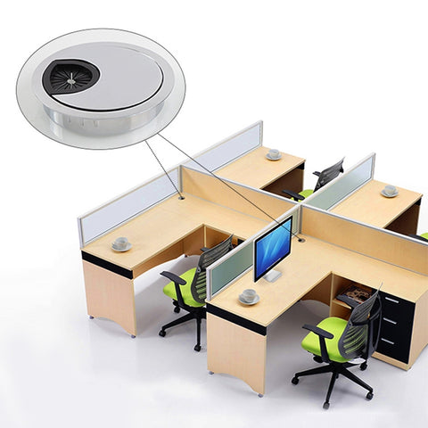 2 PCS Desk Computer Desktop Zinc Alloy Round Threading Box Hole Cover, Hole Diameter: 53mm  (Bright Gold), 53mm