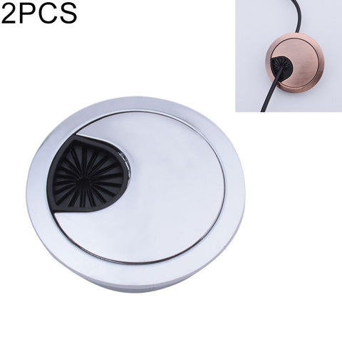 2 PCS Desk Computer Desktop Zinc Alloy Round Threading Box Hole Cover, Hole Diameter: 53mm  (Bright Gold), 53mm
