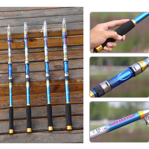 2.1m Carbon Pole  Travel Portable Fishing Pole,Random Color Delivery, 2.1m