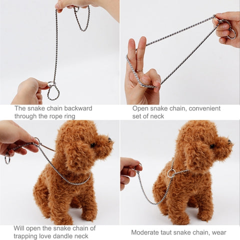 35cm Pet P Chain Pet Collars Pet Neck Strap Dog Neckband Snake Chain Dog Chain  Solid  Metal Chain Dog Collar, 35cm x 2mm