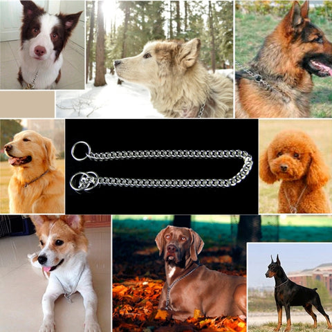 35cm Pet P Chain Pet Collars Pet Neck Strap Dog Neckband Snake Chain Dog Chain  Solid  Metal Chain Dog Collar, 35cm x 2mm