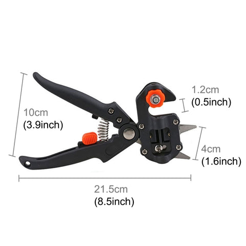 Professional Grafting Tool Set Pruning Scissors Seedling Grafting Machine Grafting Device with Three Blades, a Cross Knife ,a Wrench, Black