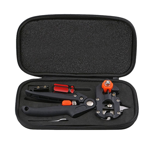Professional Grafting Tool Set Pruning Scissors Seedling Grafting Machine Grafting Device with Three Blades, a Cross Knife ,a Wrench, Black