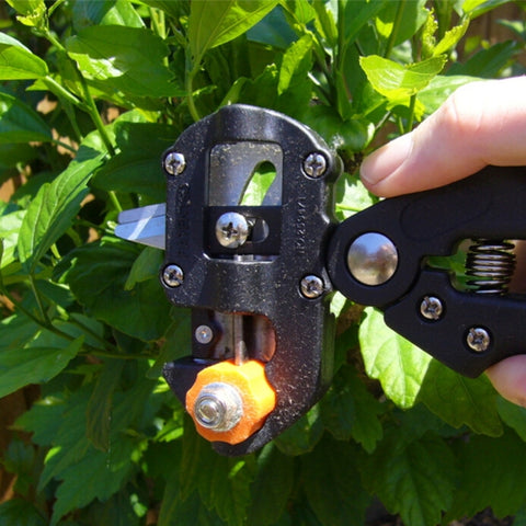 Professional Grafting Tool Set Pruning Scissors Seedling Grafting Machine Grafting Device with Three Blades, a Cross Knife ,a Wrench, Black