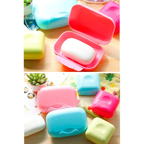 Home Travel Soap Box Lock Sealed Waterproof Leakproof Soap Holder Case with Cover Soap Dishes Container,Random Color Delivery,Large,Size:12x8x4cm, 12x8x4cm