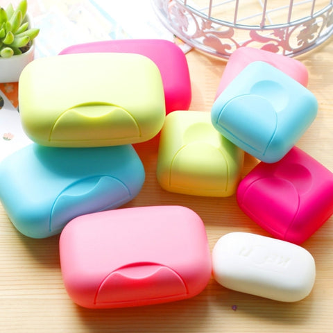 Home Travel Soap Box Lock Sealed Waterproof Leakproof Soap Holder Case with Cover Soap Dishes Container,Random Color Delivery,Large,Size:12x8x4cm, 12x8x4cm