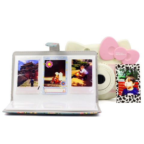 Rose Pattern 3 inch DIY PU Mini Creativity Insert Type 32 Pages Exquisite Photo Album for Polaroid, Rose