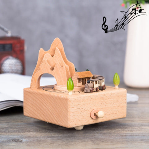 Home Decor Originality  Wooden Musical  Boxes, Castle Shape, Jiangnan Ancient House Shape, Christmas Tree Shape, Christian Auditorium Shape, Ferris Wheel Shape, Clock Tower Shape, Baby Bed Shape, Train Shape, Pagoda Shape, Round Ferris Wheel Shape     ...