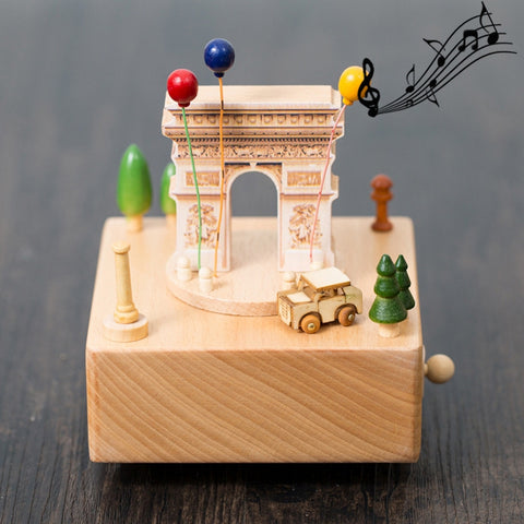 Home Decor Originality  Wooden Musical  Boxes, Castle Shape, Jiangnan Ancient House Shape, Christmas Tree Shape, Christian Auditorium Shape, Ferris Wheel Shape, Clock Tower Shape, Baby Bed Shape, Train Shape, Pagoda Shape, Round Ferris Wheel Shape     ...