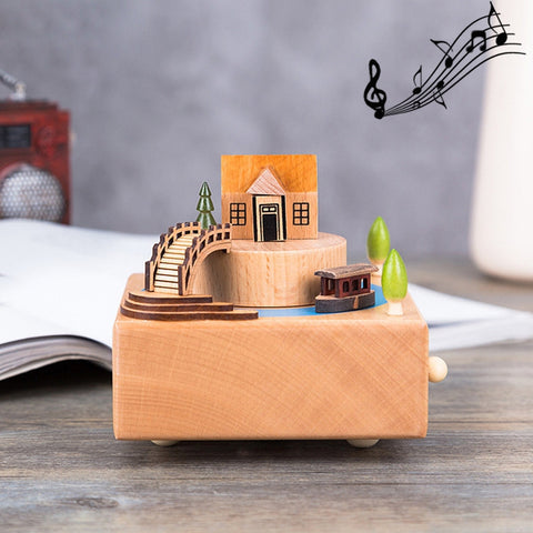 Home Decor Originality  Wooden Musical  Boxes, Castle Shape, Jiangnan Ancient House Shape, Christmas Tree Shape, Christian Auditorium Shape, Ferris Wheel Shape, Clock Tower Shape, Baby Bed Shape, Train Shape, Pagoda Shape, Round Ferris Wheel Shape     ...