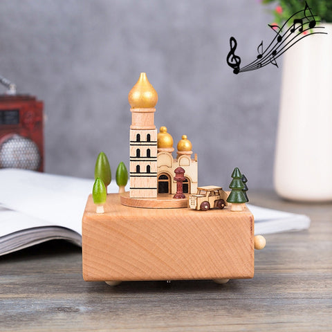 Home Decor Originality  Wooden Musical  Boxes, Castle Shape, Jiangnan Ancient House Shape, Christmas Tree Shape, Christian Auditorium Shape, Ferris Wheel Shape, Clock Tower Shape, Baby Bed Shape, Train Shape, Pagoda Shape, Round Ferris Wheel Shape     ...