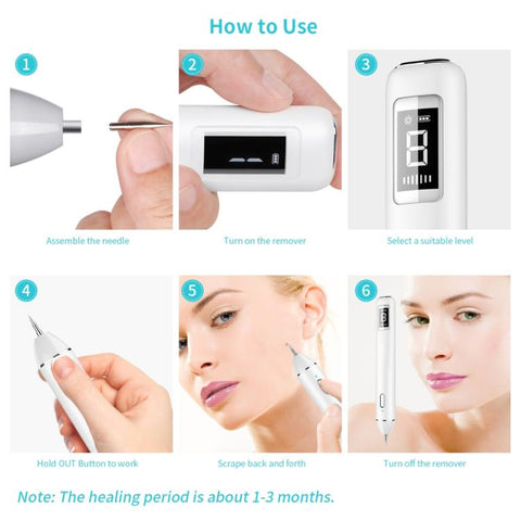 XPRE061 Professional Dark Spot Remover Freckle Tattoo Chargeable Wart Mole Remover, with LED Screen and Spotlight