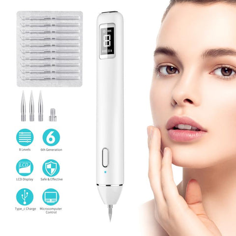 XPRE061 Professional Dark Spot Remover Freckle Tattoo Chargeable Wart Mole Remover, with LED Screen and Spotlight