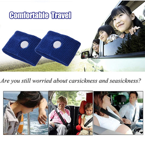 Physical Method Carsickness Prevention Antiemetic Polyester Wristband, One Pair, Red, White, Yellow, Black, Orange, Pink, Green, Grey, Blue