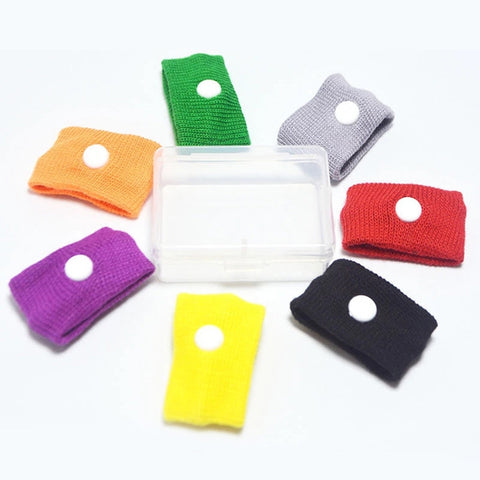 Physical Method Carsickness Prevention Antiemetic Polyester Wristband, One Pair, Red, White, Yellow, Black, Orange, Pink, Green, Grey, Blue