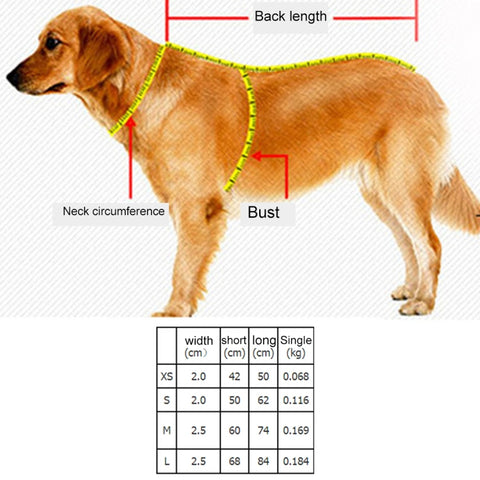 Pet Dogs A7 Reflective Polyester Chest Harness Lead Leash Traction Big Dogs Safety Chain Rope Collar, Size: L, 2.5*68*84cm, Size: L, 2.5*68*84cm