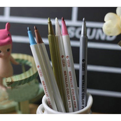10 in 1 Creative Stationery Water Chalk Pen Watercolor Pens Scrapbooking Photo Album Metallic Art Marker Pens Gel Pen School Office Stationery