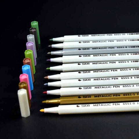 10 in 1 Creative Stationery Water Chalk Pen Watercolor Pens Scrapbooking Photo Album Metallic Art Marker Pens Gel Pen School Office Stationery