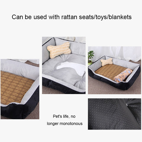 Dog Bone Pattern Big Soft Warm Kennel Pet Dog Cat Mat Blanket, Size: XXS, 45×30×15cm, Size: XXS