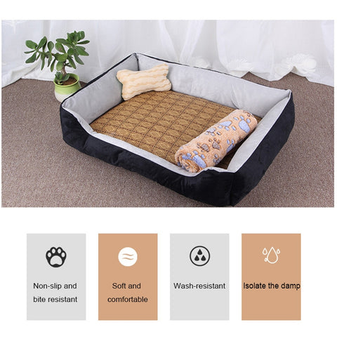 Dog Bone Pattern Big Soft Warm Kennel Pet Dog Cat Mat Blanket, Size: XL, 90×70×15cm, Size: XL