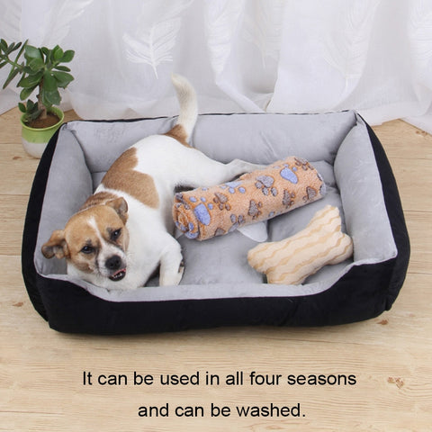 Dog Bone Pattern Big Soft Warm Kennel Pet Dog Cat Mat Blanket, Size: XL, 90×70×15cm, Size: XL