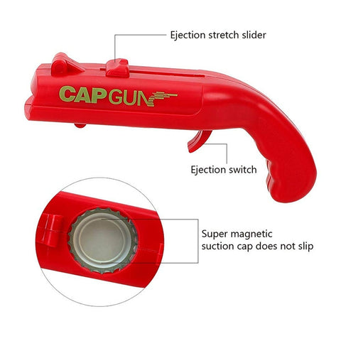 Creative Beer Bottle Opener Cap Launch Kitchen Bar Tool, Cap Opener Grey, Cap Opener Red