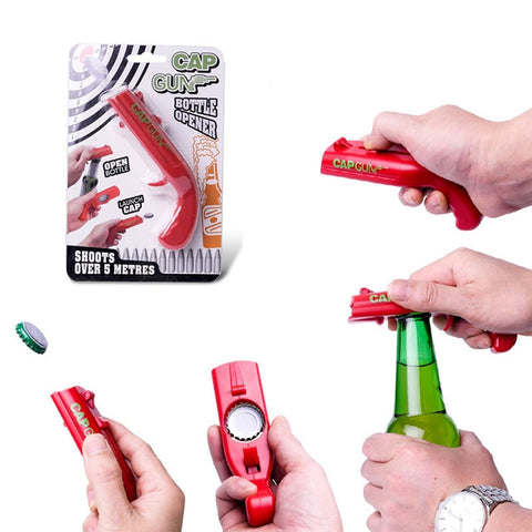 Creative Beer Bottle Opener Cap Launch Kitchen Bar Tool, Cap Opener Grey, Cap Opener Red