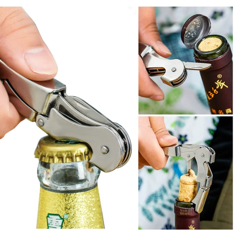 10pcs Multi-function Sea Horse Pattern Stainless Wine Bottle Opener, Can Opener Bottle Opener, Random Color Delivery, Sea Horse Style