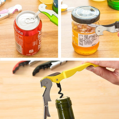 10pcs Multi-function Sea Horse Pattern Stainless Wine Bottle Opener, Can Opener Bottle Opener, Random Color Delivery, Sea Horse Style