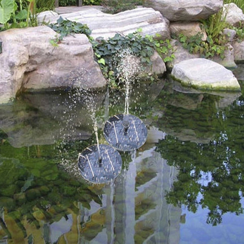 Solar Powered Water Pump Garden Fountain Floating Panel Watering Pond Kit for Waterfalls Water Display Park Pool Decoration Fountain, Diameter: 16cm, olar Powered Water Pump