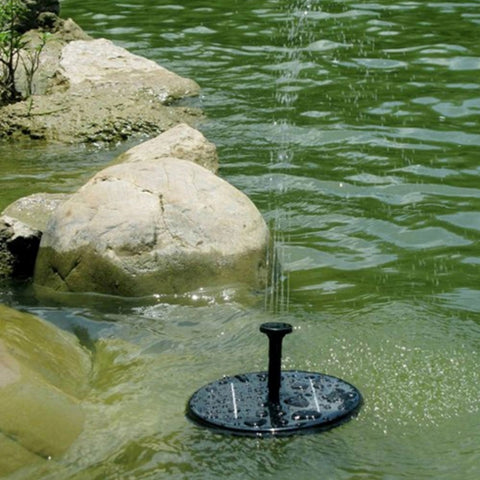 Solar Powered Water Pump Garden Fountain Floating Panel Watering Pond Kit for Waterfalls Water Display Park Pool Decoration Fountain, Diameter: 16cm, olar Powered Water Pump