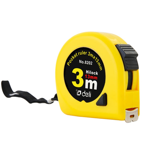 deli Retractable Ruler Measuring Tape Portable Pull Ruler Mini Tape Measure, Length: 3m, 3m