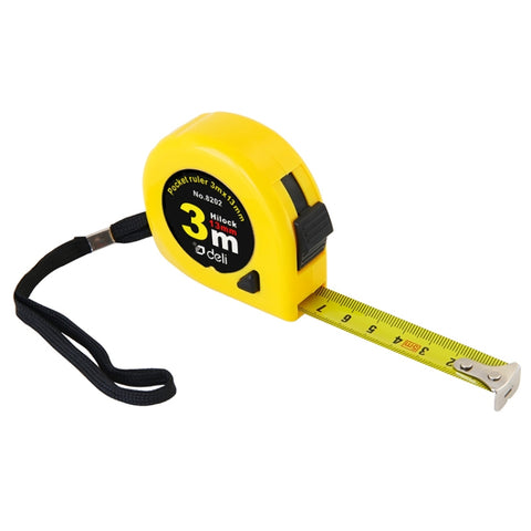 deli Retractable Ruler Measuring Tape Portable Pull Ruler Mini Tape Measure, Length: 3m, 3m