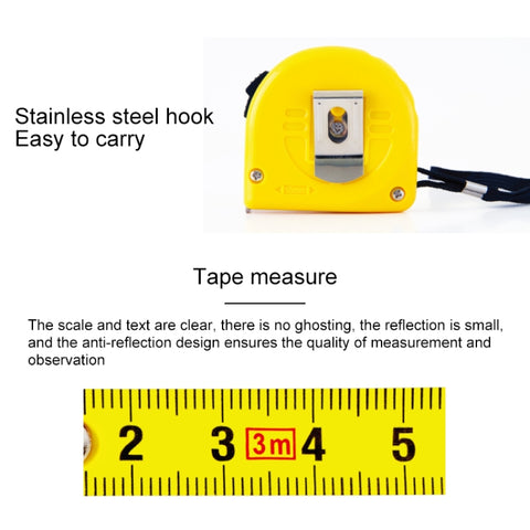 deli Retractable Ruler Measuring Tape Portable Pull Ruler Mini Tape Measure, Length: 3m, 3m