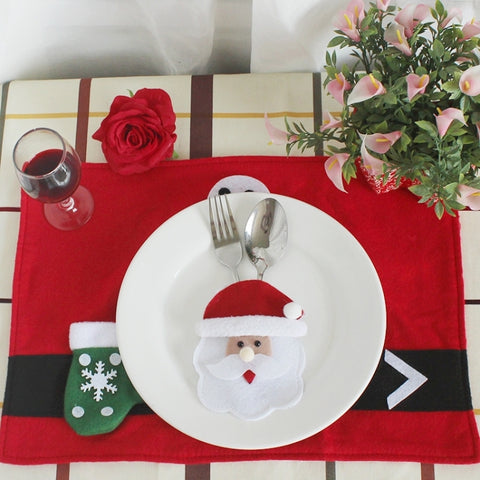 3 in 1 Christmas Decoration Round Face Style Cutlery Holders, Round Face Style