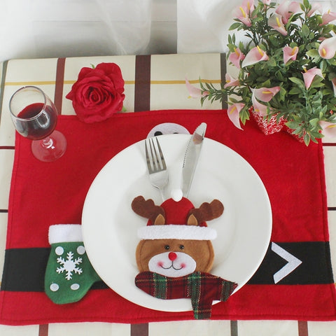 3 in 1 Christmas Decoration Round Face Style Cutlery Holders, Round Face Style