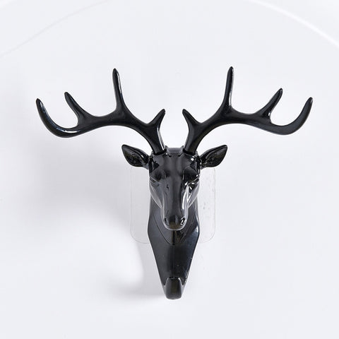 European-Style Rural Pendant Deer Head Wall Hanging Clothes Hook, Random Color Delivery, Deer Head Hook