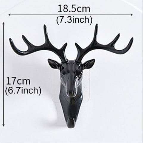 European-Style Rural Pendant Deer Head Wall Hanging Clothes Hook, Random Color Delivery, Deer Head Hook