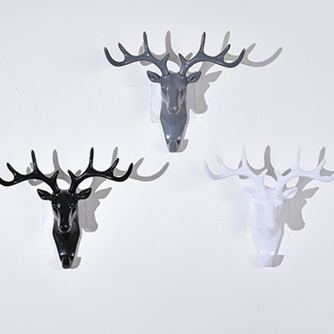 European-Style Rural Pendant Deer Head Wall Hanging Clothes Hook, Random Color Delivery, Deer Head Hook