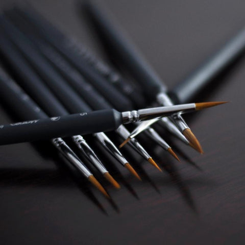 9 in 1 Art Supplies Weasel Hair Brush Watercolor Hook Line Brush Depict the Edge Pen Oil Painting Pen, Oil Painting Pen