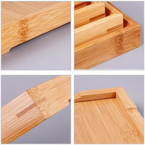 Bamboo Right Angle Tea Tray Tea Table, Size:  37x26cm, Size: 37x26cm